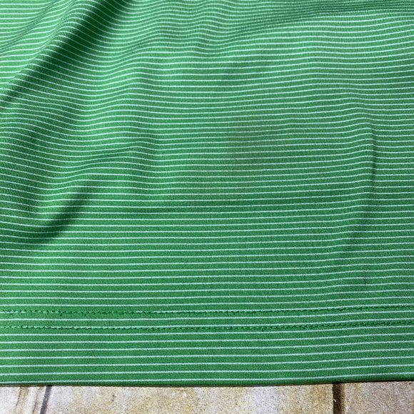 Dunning Golf Shirt Men Large L Green White Striped Casual Polo Sports Outdoor - Picture 8 of 11